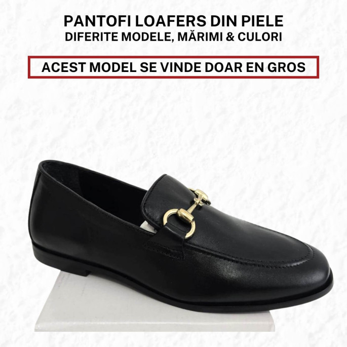 Pantofi de damă tip LOAFERS, din piele
