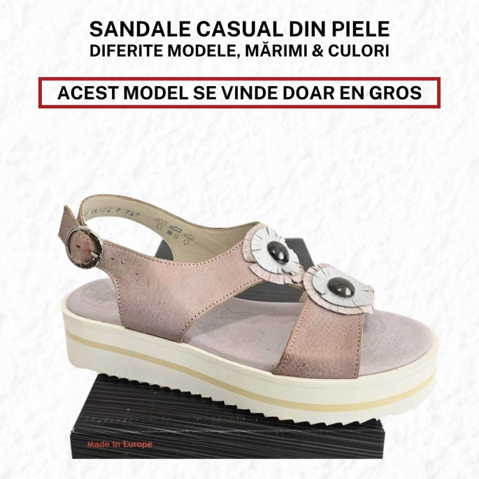 Sandale de damă, casual, din piele