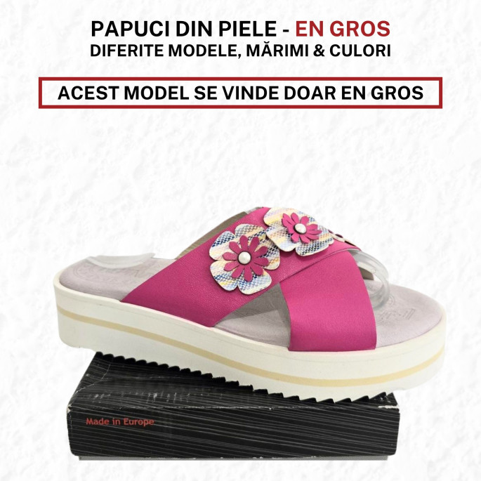 Papuci din piele, de damă - model P1