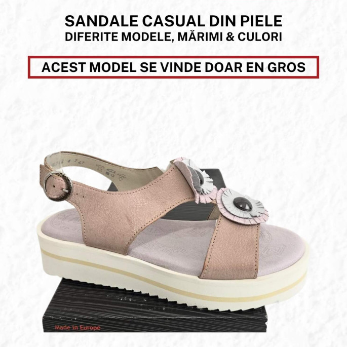Sandale de damă, casual, din piele