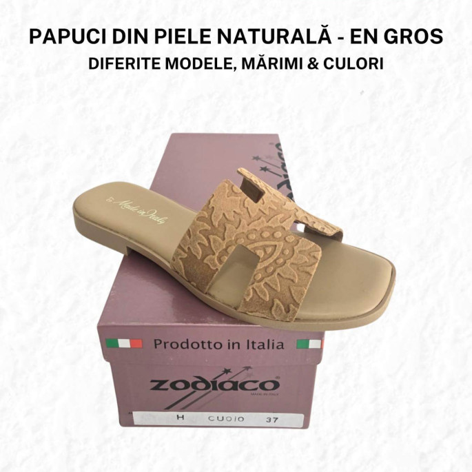 Papuci de damă din piele naturală