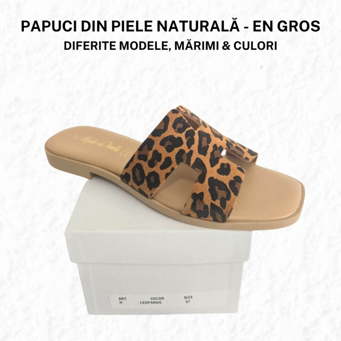 Papuci de damă, din piele naturală
