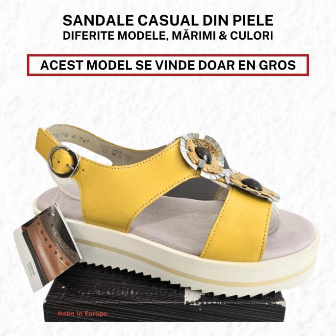 Sandale de damă, casual, din piele