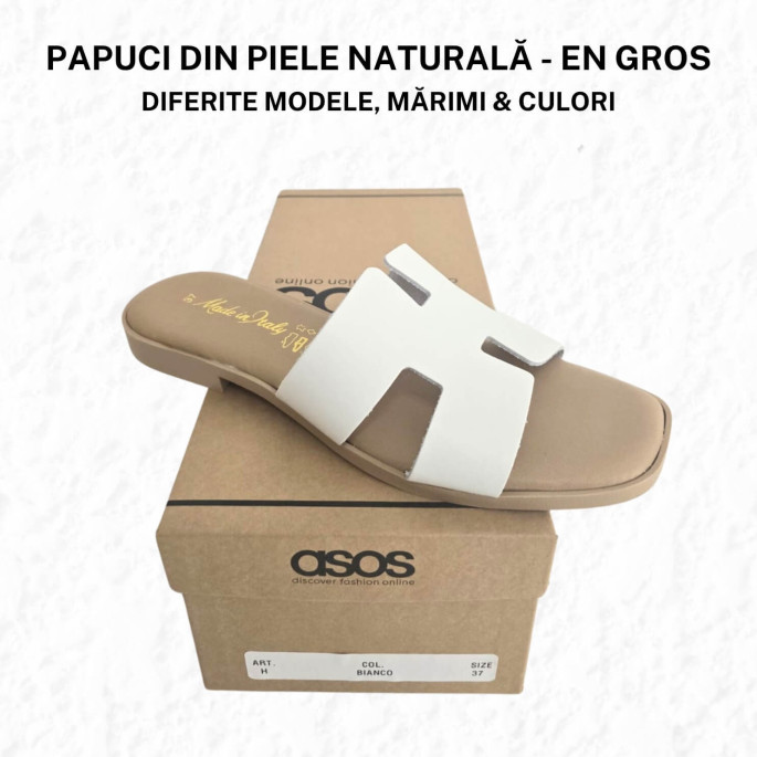 Papuci de damă din piele naturală