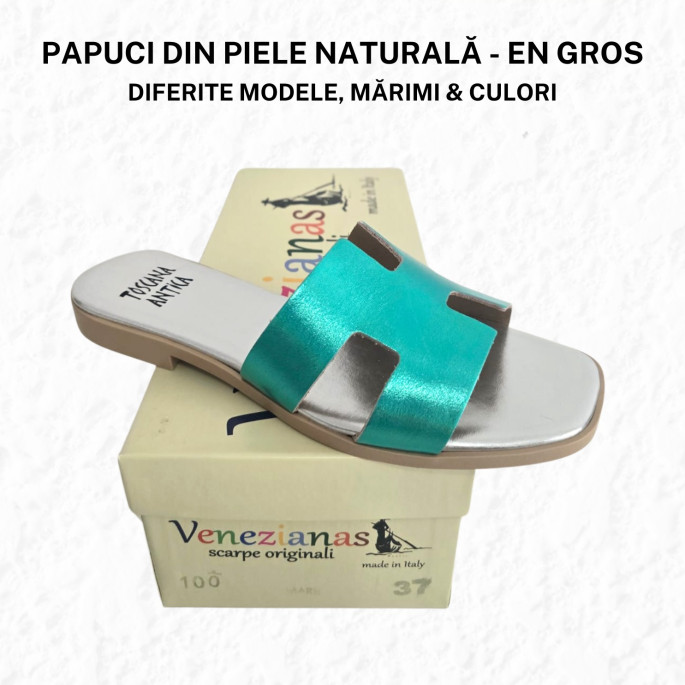 Papuci de damă, din piele - model PX12