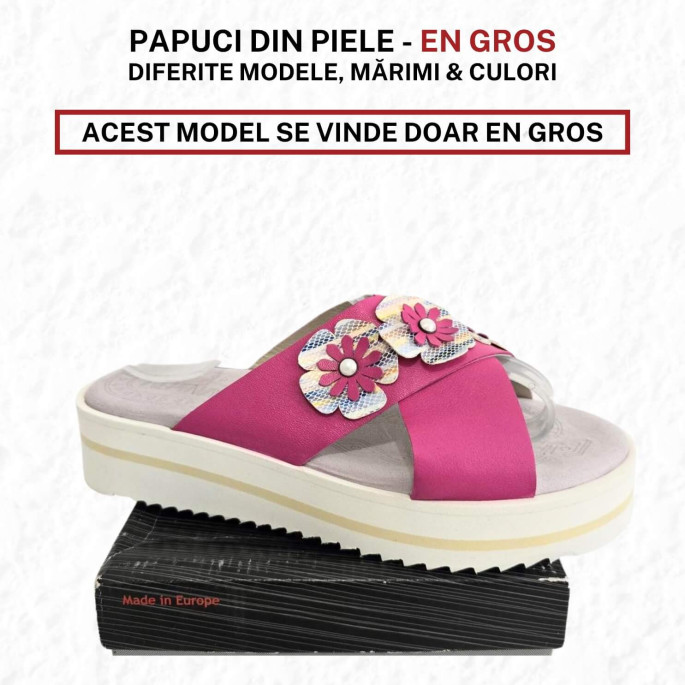 Papuci casual, de damă, din piele