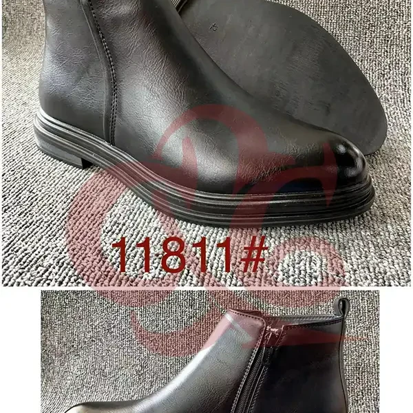 Ghete piele barbat, captusite. Culori: negru