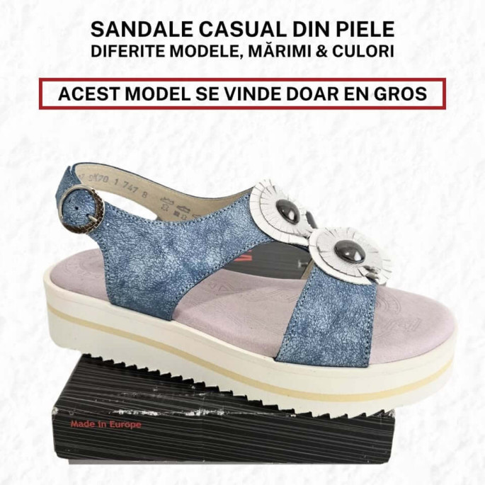 Sandale de damă, casual, din piele