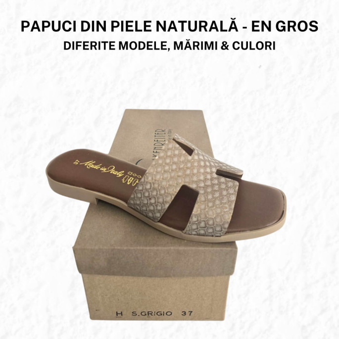 Papuci de damă, din piele naturală