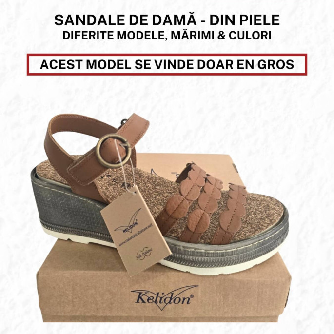 Sandale de damă, din piele, EN GROS