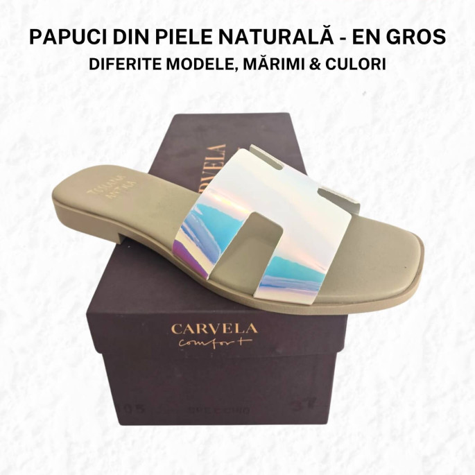 Papuci de damă din piele naturală